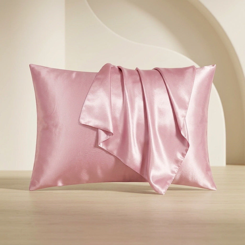 Unisex Satin Pillowcase with Folded Drape Detail