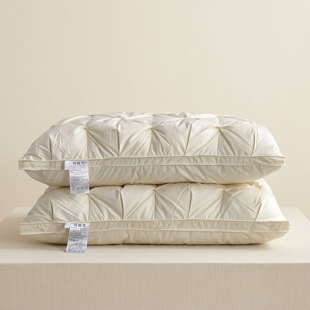 Tufted Goose Down Bedding Pillow
