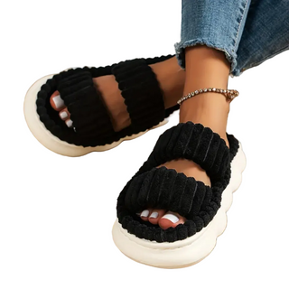 Open-Toe Slide Slippers with Dual-Strap Design