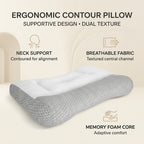 Ergonomic Contoured Neck Support Bed Pillow