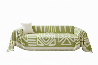 Geometric Pattern Sofa Throw with Full-Length Coverage