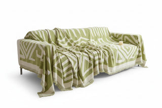 Geometric Pattern Sofa Throw with Full-Length Coverage