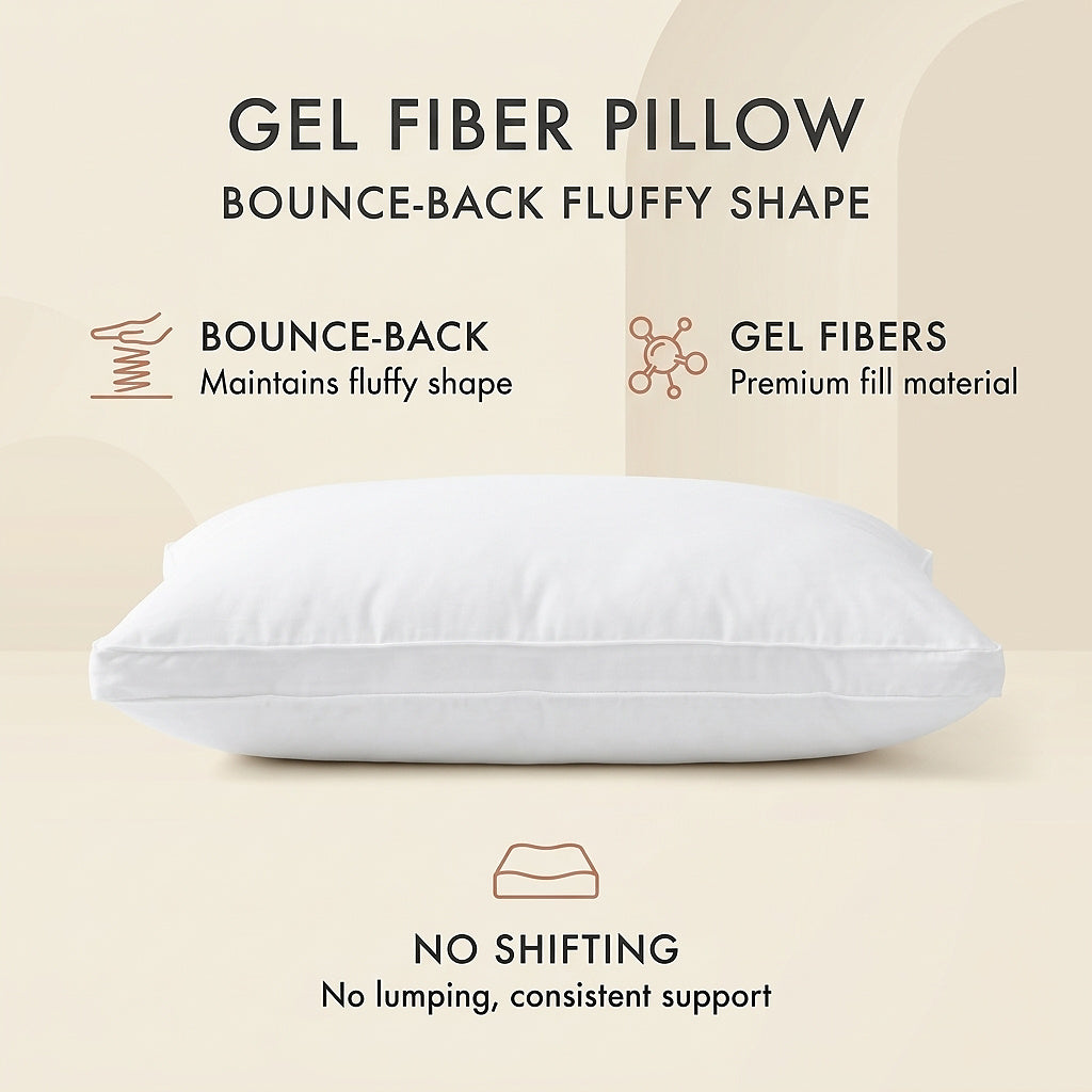 Gel-Fiber Bedding Pillows