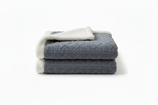 Textured Throw Blanket with Folded Edge Finish