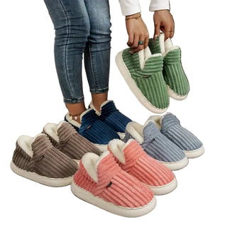 Cozy Ribbed Faux-Fur Slippers