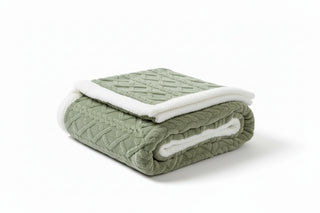 Textured Throw Blanket with Folded Edge Finish