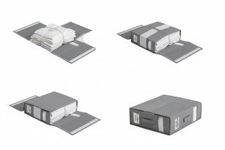 Foldable Bedding Storage Organizer with Front Flap Design