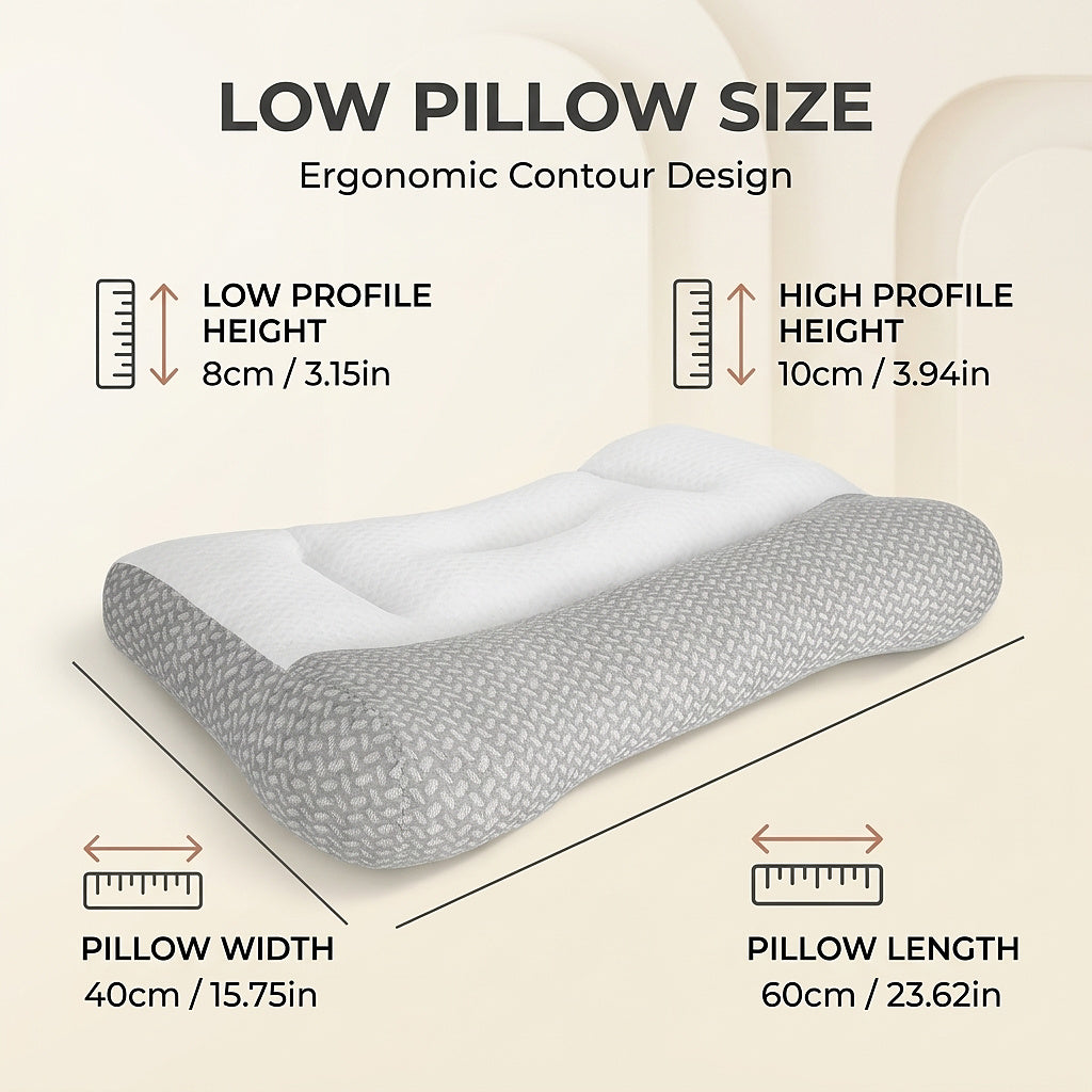 Ergonomic Contoured Neck Support Bed Pillow