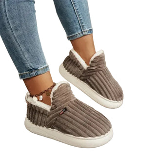 Cozy Ribbed Faux-Fur Slippers