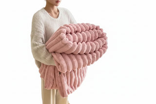 Plush Striped Throw Blanket