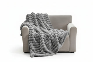 Plush Striped Throw Blanket