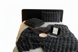 Chunky Knit-Style Throw Blanket with Oversized Loop Texture