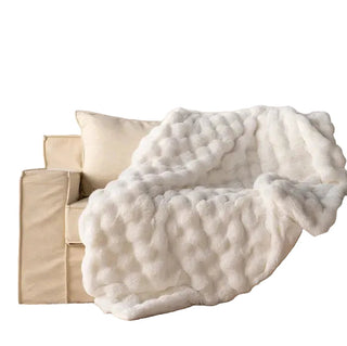 Chunky Knit-Style Throw Blanket with Oversized Loop Texture