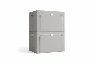 Rectangular Fabric Storage Box with Front Zipper Access