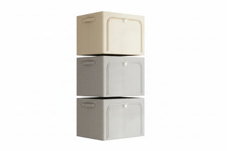 Rectangular Fabric Storage Box with Front Zipper Access