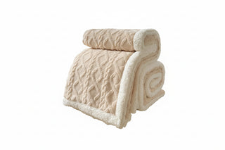 Textured Throw Blanket with Folded Edge Finish