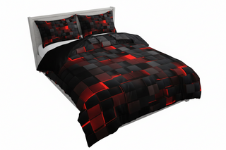 Geometric Pattern Bedding Set with Coordinated Duvet and Pillowcases