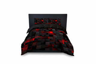 Geometric Pattern Bedding Set with Coordinated Duvet and Pillowcases
