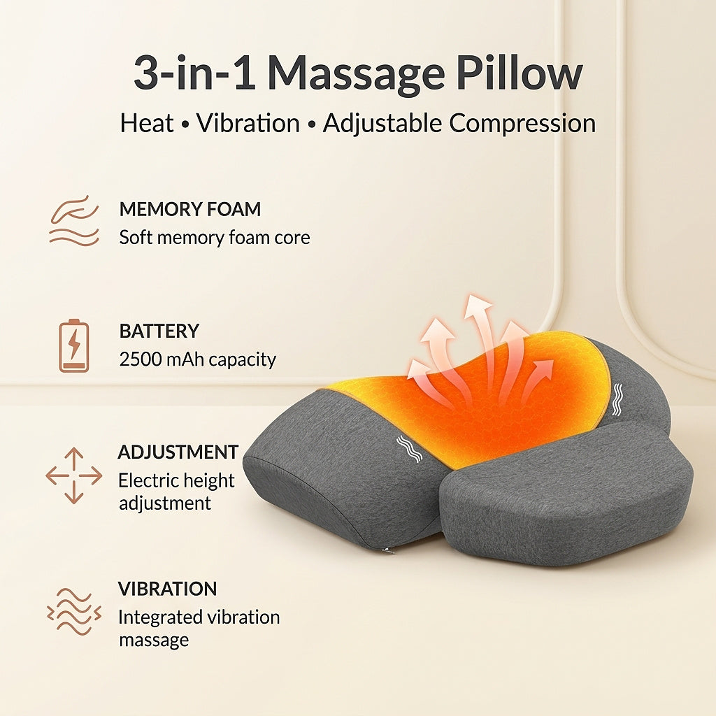 Heated Vibration Cervical Support Pillow