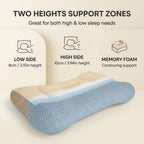 Ergonomic Contoured Neck Support Bed Pillow