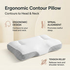 Ergonomic Contoured Neck Support Bed Pillow