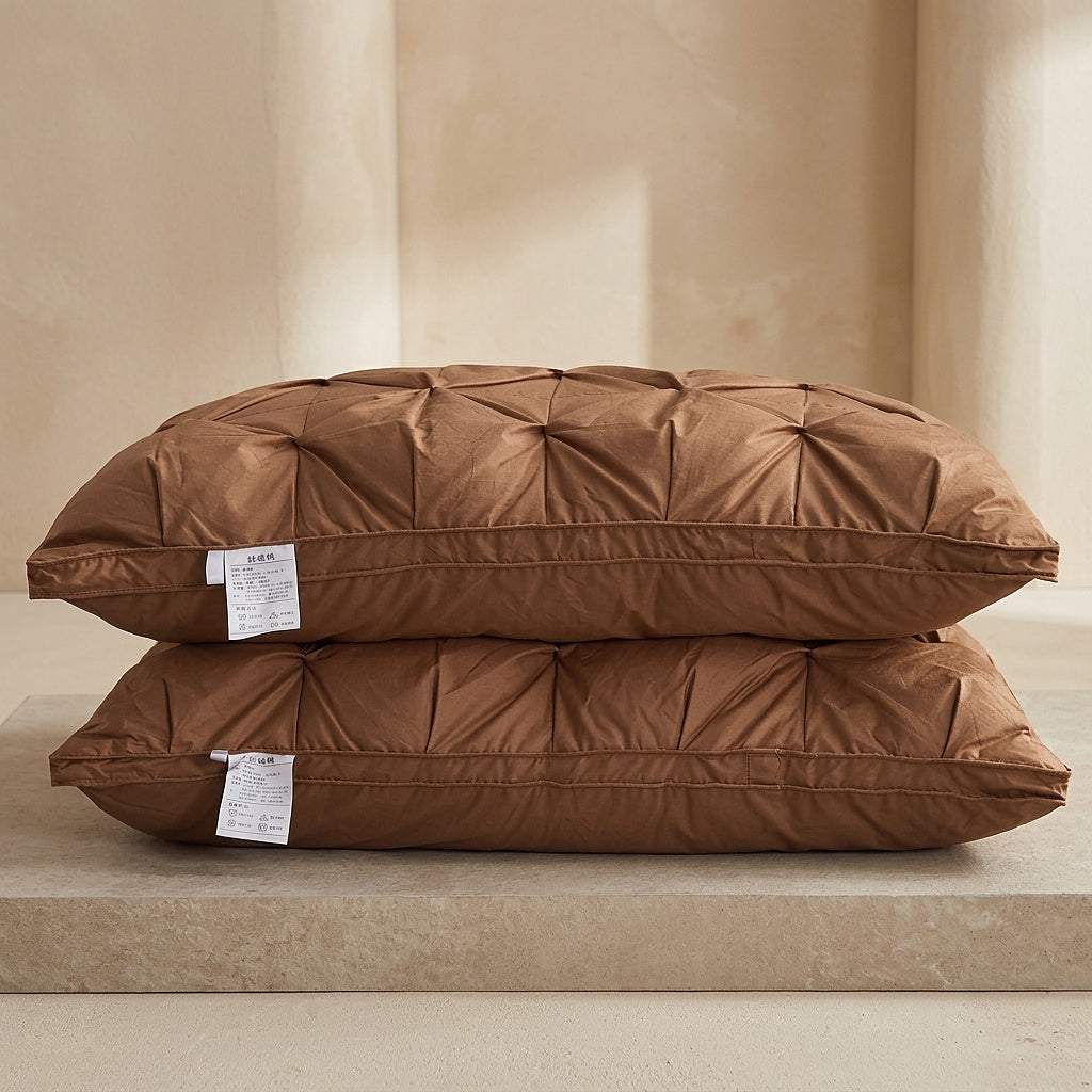 Tufted Goose Down Bedding Pillow