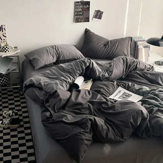 Cozy Two Tone Bedding Set – Duvet Cover with Pillowcase & Flat Sheet