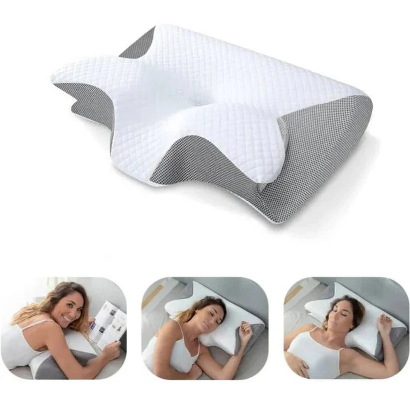 Ergonomic Memory Foam Neck Pillow with Washable Cover
