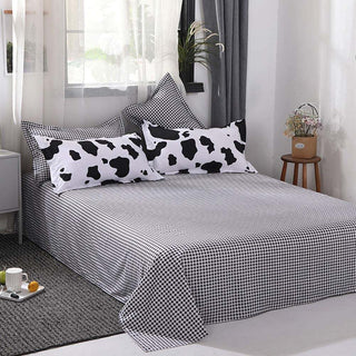 Cow Print Duvet Set with Reversible Soft Microfiber Bedding