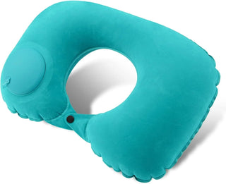 Inflatable Neck Travel Pillow with Built-in Hand Pump