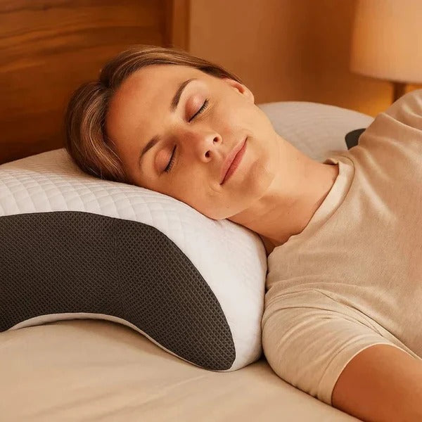 Ergonomic Memory Foam Neck Pillow with Washable Cover