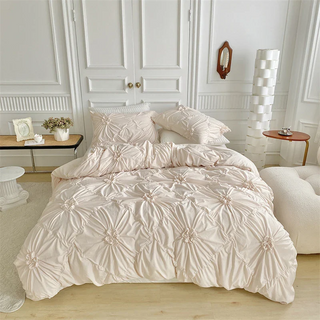 Vintage Floral Duvet Set – Pinch Pleat & Wrinkle-Resistant