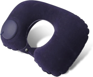 Inflatable Neck Travel Pillow with Built-in Hand Pump