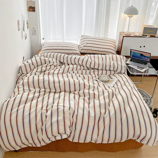Striped Cotton Bedding Set – Nordic Design for Modern Bedroom