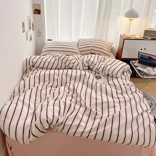 Striped Cotton Bedding Set – Nordic Design for Modern Bedroom