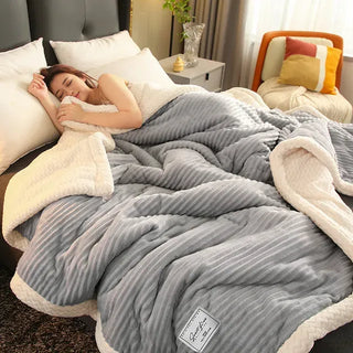 Cozy Winter Fleece Blanket with Ultra-Soft Double Bed Warmth