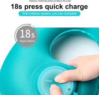 Inflatable Neck Travel Pillow with Built-in Hand Pump
