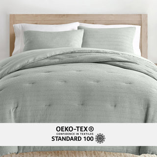 Luxury Waffle Comforter Set with Cozy Oversized 3-Piece & Shams