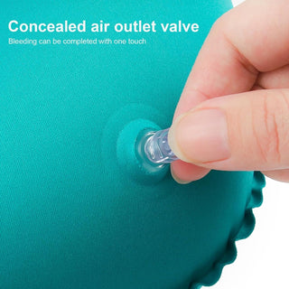 Inflatable Neck Travel Pillow with Built-in Hand Pump