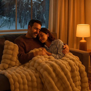 All-Season Plush Blanket – Soft Textured Throw for Bed & Travel