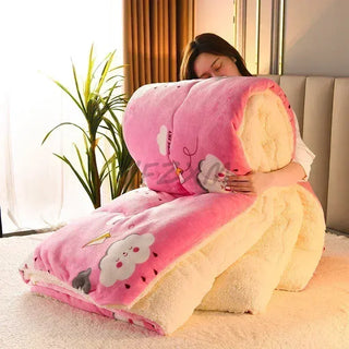 Heated Milk Fleece Blanket – Super Thick Warmth for Bed & Couch