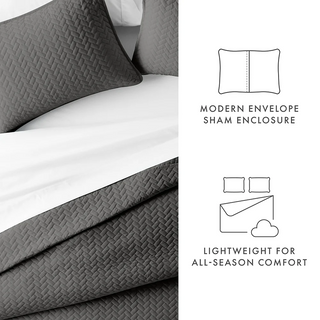 Microfiber Herringbone Coverlet – Ultra Soft & Machine Washable Quilt Set