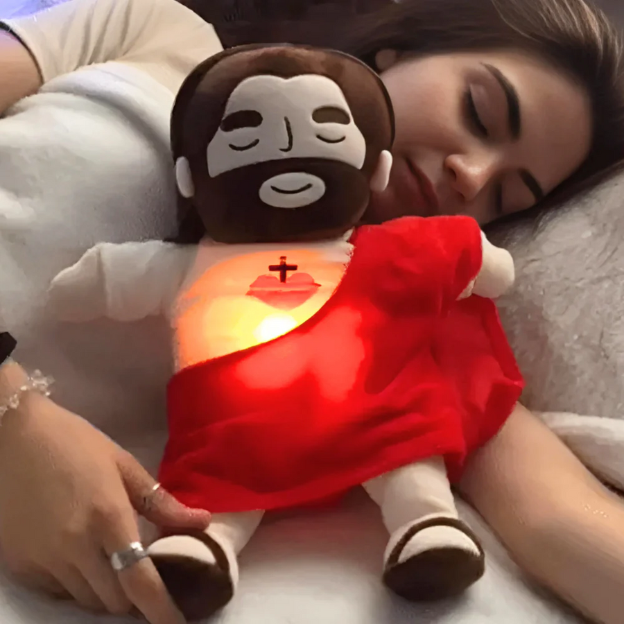Breathing Jesus Plushie with Lights, Music & 4 Comfort Modes