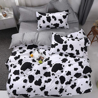 Cow Print Duvet Set with Reversible Soft Microfiber Bedding