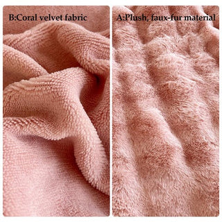 Cozy Faux Fur Throw Blanket with Soft Velvet for Winter