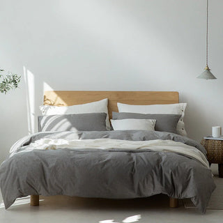 Japanese Cotton Duvet Set with Pre-Washed Natural Fringes