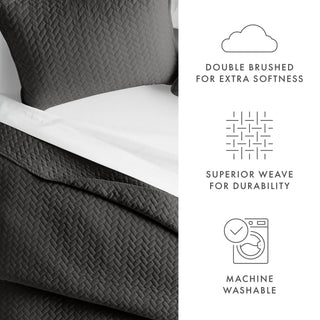 Microfiber Herringbone Coverlet – Ultra Soft & Machine Washable Quilt Set