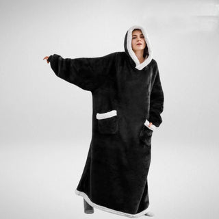 Comfy Hooded Sherpa Blanket – Oversize Wearable Warmth for Home & Outdoors