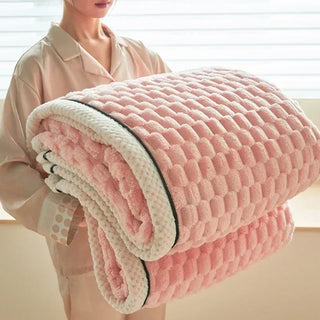 Winter Cloud Throw Blanket with Soft Velvet & Sherpa Warmth