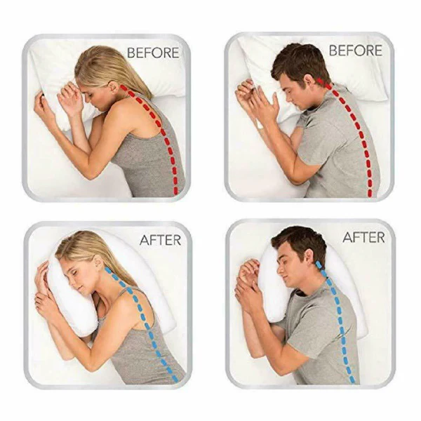 Orthopedic Side Sleeper Pillow with Ear Hole & Spine Support